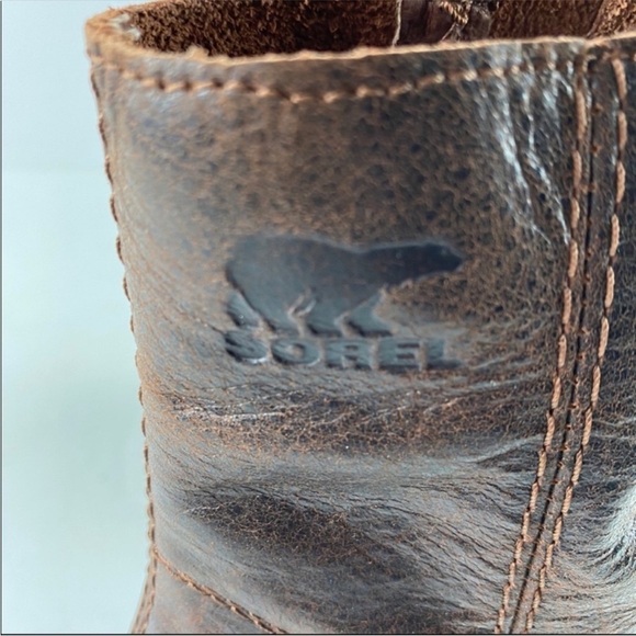 Sorel Joan Of Arctic Wedge II Leather Lace Up Boots in Burro Size 9.5 - Picture 8 of 10